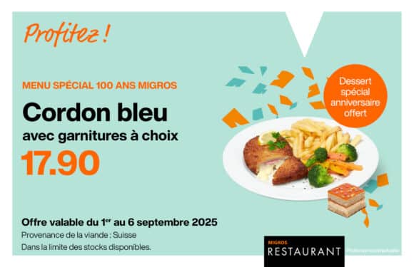 Migros Restaurant – Menu 100 ans