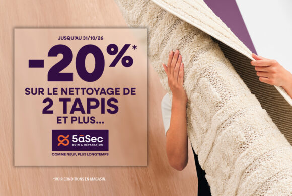 5àsec – 20% sur vos tapis
